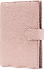 Karmiir RFID Passport Holder Travel Wallet for Women, Leather Passport Cover Wallet with Card Holders SIM Slots,Zippered Coins Pocket and Cash Slot Slim Compact Travel Wallet (Pink)