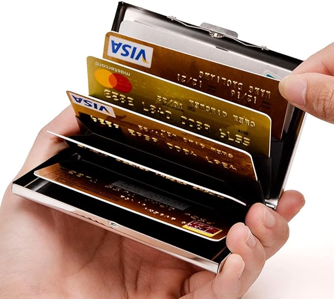 EASTNIGHTS RFID Credit Card Holder Stainless Steel Credit Card Protector Business Card Holder for Women Men