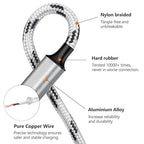 Multi Charging Cable, 5ft 3Pack Multi Charger Cable Nylon Braided Multiple USB Universal 3 in 1 Charging Cord Adapter with Type-C, Micro USB Port Connectors for Cell Phones and More