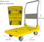 Foldable Platform Cart with Metal Handle & Swivel Wheels Quiet Movement for Heavy Loads Ideal for Luggage Home Travel330 LB Capacity Versatile Utility Trolley