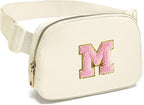 Gitus Personalized Gifts Birthday Gifts for Girls Fanny Pack Cross Body Bags with Initial Letter Preppy Stuff Gifts for Her Girlfriend Wife Sister Friends Mom (Ivory-M)