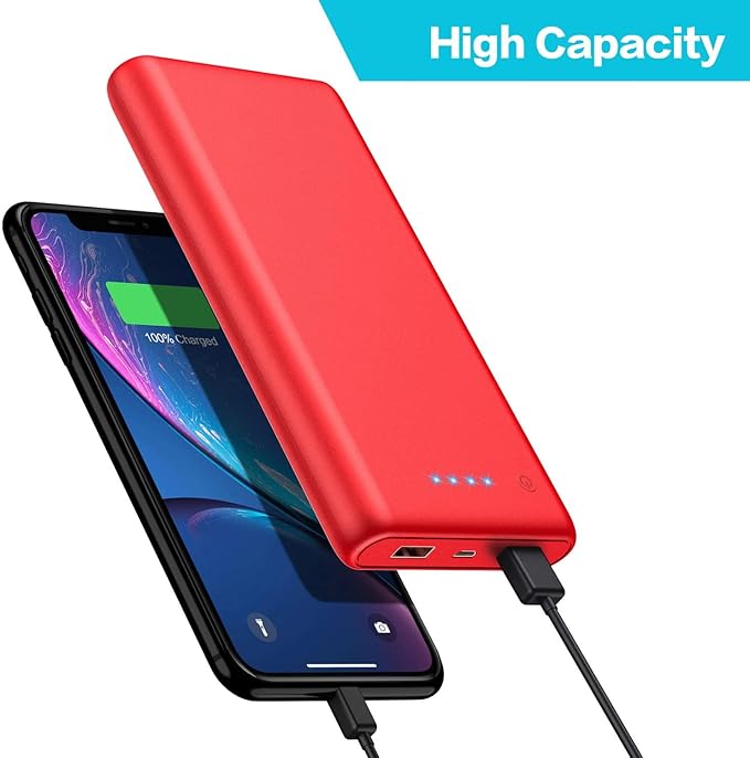 Portable Charger Power Bank 26800mah,Ultra-High Capacity Safer External Cell Phone Battery Pack,2 USB Output High Speed Charging Power bank Compatible with iPhone 17 16 15 14 13 Samsung Android LG-Red