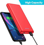 Portable Charger Power Bank 26800mah,Ultra-High Capacity Safer External Cell Phone Battery Pack,2 USB Output High Speed Charging Power bank Compatible with iPhone 17 16 15 14 13 Samsung Android LG-Red