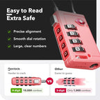 Luggage Locks TSA Approved with Inspection Indicator and Resettable 4-Digit, Easy-to-Read Combination, TSA Locks for Luggage, Suitcases, Backpacks & Travel Bags, Pink, 2-Pack