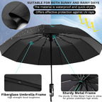 YINBAOGE Compact Travel Umbrella, Automatic Folding Windproof 12 Ribs, 42 Inch Canopy with UV Protection, Durable Lightweight Portable Parasol for Rain & Sun, Fits Car, Backpack, Men & Women