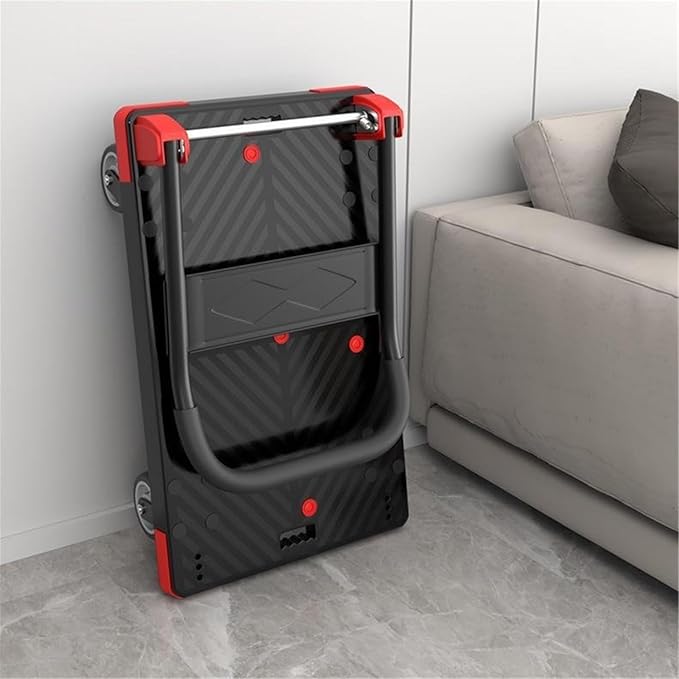 Flatbed cart Folding Multi-Purpose Flatbed Trolley with 5-inch Silent Wheels Foldable Transport(Gris)