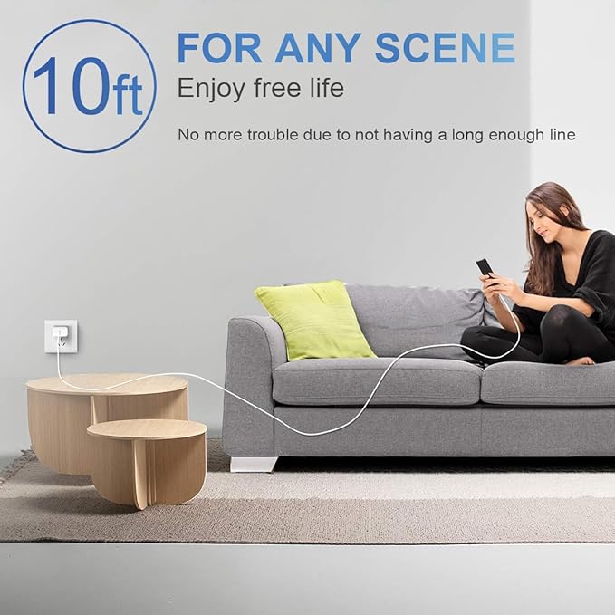 10FT iPhone 14 13 12 Charger Fast Charging 20W PD USB C Wall Charger with 10FT Fast Charging Cable Compatible iPhone 14/13/12/11/Pro/Pro Max/Mini/Xs Max/XR/X, iPad