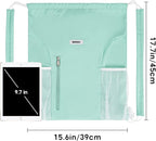 WANDF Drawstring Backpack with Shoulder Pad Sports Gym Backpack with Mesh Pocket String Bag for Women Men(Mint green)