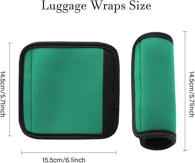 2 Pack Luggage Handle Wraps for Suitcase, Bright Color Comfort Soft Handle Covers (Green)