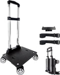 Backpack Trolley Wheeled Cart-Backpack Hand Truck with Luggage Strap,Aluminium Alloy Folding Trolley Cart for Bags Backpack Travel Luggage Cart