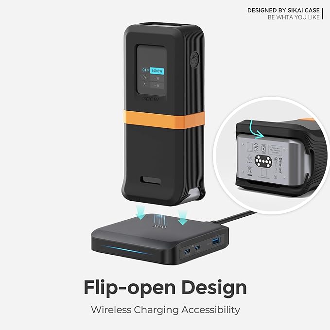 Silicone Case for Anker Prime Power Bank (26,250mAh 300W) Travel Protective Cover with Lanyard Hole, Compact | Tactile Grip | Impact Protection for Anker Power Bank (300W/A110A), Case Only (Black)