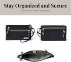 Baggallini Anti-theft RFID Currency Organizer 8"x4.25" Travel Accessory Passport Holder Money Belt Wallet w/Card Slots