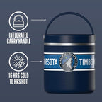 Hydrapeak x NBA Officially Licensed Minnesota Timberwolves 14oz Mini Kids Water Bottle with Straw Lid and Handle Reusable Stainless Steel Double Wall Insulated Spill Proof Sports Gift for Boys Girls