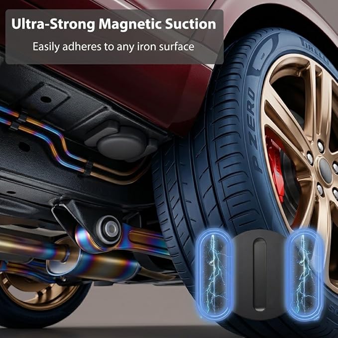 2 Pack GPS Tracker for Vehicles with Magnetic Case Global Real-Time Bluetooth Tracking Device for Cars Hidden Work with Apple Find My (iOS Only) Waterproof No Fee No Subscription No SIM Card Required