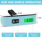 BAGAIL Digital Luggage Scale, 110lbs Hanging Baggage Scale with Backlit LCD Display, Portable Suitcase Weighing Scale, Travel Luggage Weight Scale with Hook, Strong Straps for Travelers
