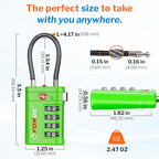 Forge TSA Approved Luggage Locks 4 Digit Combination TSA Travel Locks with TSA008, Open Alert Indicator, Zinc Alloy Body for Luggage, Suitcase, Backpack, and More. Green 2 Locks.