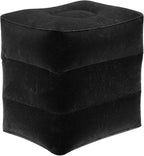 PATIKIL Travel Foot Rest Pillow, Inflatable Foot Rest Mat Adjustable 3 Layers Height Sleep Flights Leg Pillow for Airplane Train Office, Black
