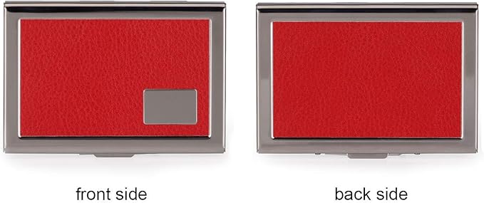EASTNIGHTS RFID Credit Card Holder Metal Wallet Stainless Steel and Pu Leather Credit Card Protector Case (red)