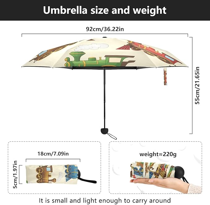 Cowboy Boots Pattern Umbrellas for Rain Windproof Small Folding Compact Mini Travel Umbrella for Purse Lightweight Portable Pocket for Women