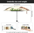 Cowboy Boots Pattern Umbrellas for Rain Windproof Small Folding Compact Mini Travel Umbrella for Purse Lightweight Portable Pocket for Women