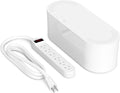 D-Line Cable Management Box with 6 AC Outlet 6ft Power Strip, Hide Extension Cords and Excess Wire Clutter, 12.75in (L) x 5in (H) x 4.5in (W) - Small, White