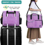 PetAmi Dog Travel Bag, Travel Pet Bag Organizer, Dog Food Travel Bag with Container Collapsible Bowls, Pet Travel Supplies Gift Accessories for Weekend Camping, Puppy Cat Diaper Bag, Purple Large