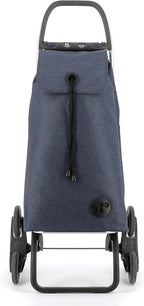 ROLSER I-Max Tweed 6 Wheel Stair Climber Foldable Shopping Trolley - Marine