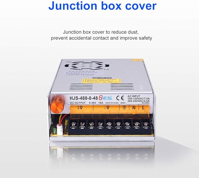 AC to DC Converter, MYSWEETY 12 Volt Power Supply AC 110V-220V to DC 0-48V Module Switching Power Supply Digital Display 480W Voltage Regulator Transformer Built in Cooling Fan