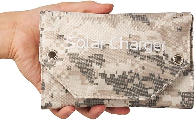 12W Foldable Solar Charger Portable Solar Panel Mobile Phone Charger for Camping Hiking Climbing Camouflage Color