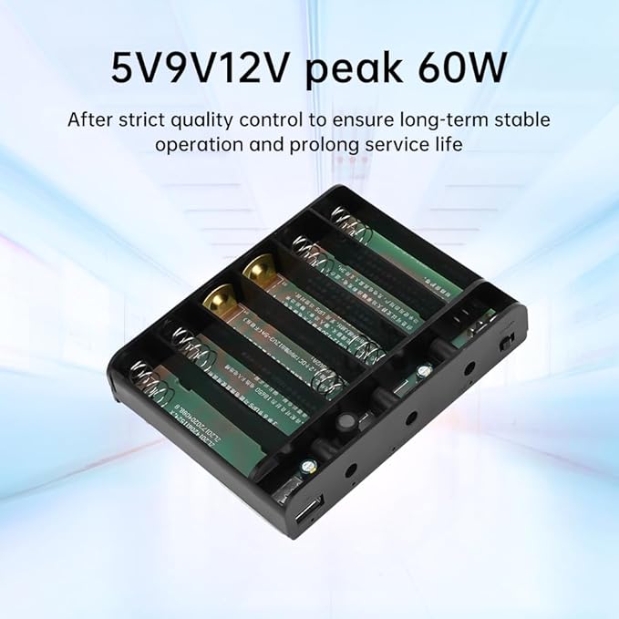 diymore 18650 Battery Holder with Wire 18650 Battery Holder Case 5V/9V/12V Series DIY Battery Storage Box, Black Plastic Batteries Case for 18650 Battery