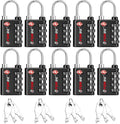 Forge Dual-Opening: Key or Combination Lock, TSA Approved Lock for Luggage, Pelican case, Travel, Gym, School, Luggage Combination Lock, Travel Bag Lock (Black 10 Pk)