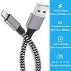 TAKAGI for iPhone Charger, [MFi Certified] Lightning Cable 3PACK 6FT Nylon Braided USB Charging Cable High Speed Transfer Cord Compatible with iPhone 14/13/12/11 Pro Max/XS MAX/XR/XS/X/8/iPad(Black)