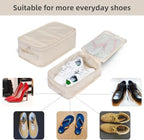 Travel Shoe Bags, Foldable Waterproof Shoe Pouches Organizer-Double Layer (4 Cream Shoe Bag)