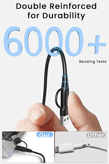 2 in 1 USB C/A Charger Compatible with Samsung Galaxy Watch 8/8 Classic /7/6/6 Classic/5 Pro/5/4/3/FE/Ultra 2025/2024/Active 1/2 Smartwatch 2 Pack Magnetic Fast Charging Cable-100cm