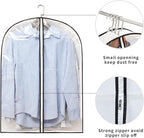 Mskitchen Hanging Clothes Storage with 4" Gusseted Garment Covers (Set of 6) - Clear Suit, Sweater, Shirt, Jacket Protectors for Closet - 24"x 32"x 4" / 6 Pack