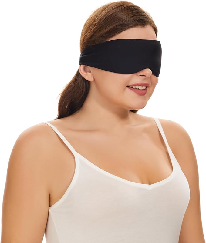 ALASKA BEAR Sleep Mask for Side Sleepers Patented Design, Cup-Shaped and Extra-Soft, 100 Blackout Eye Mask Shades Cover for Men and Women Home or Travel, Machine Washable, Black