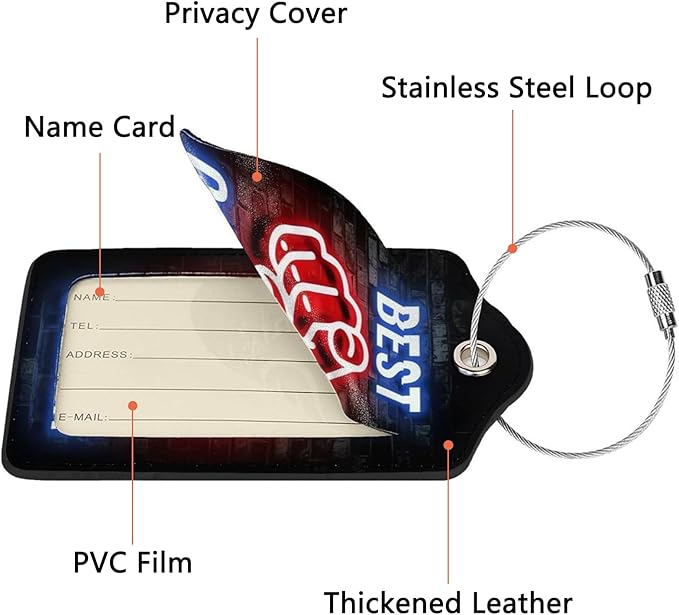 GACCAP 2 Pack Luggage Tags for Suitcase, Privacy Cover ID Label with Stainless Steel and Address Card for Travel Bag Backpack Cruise Ship Essentials Tag Men Boys - Best Gamer
