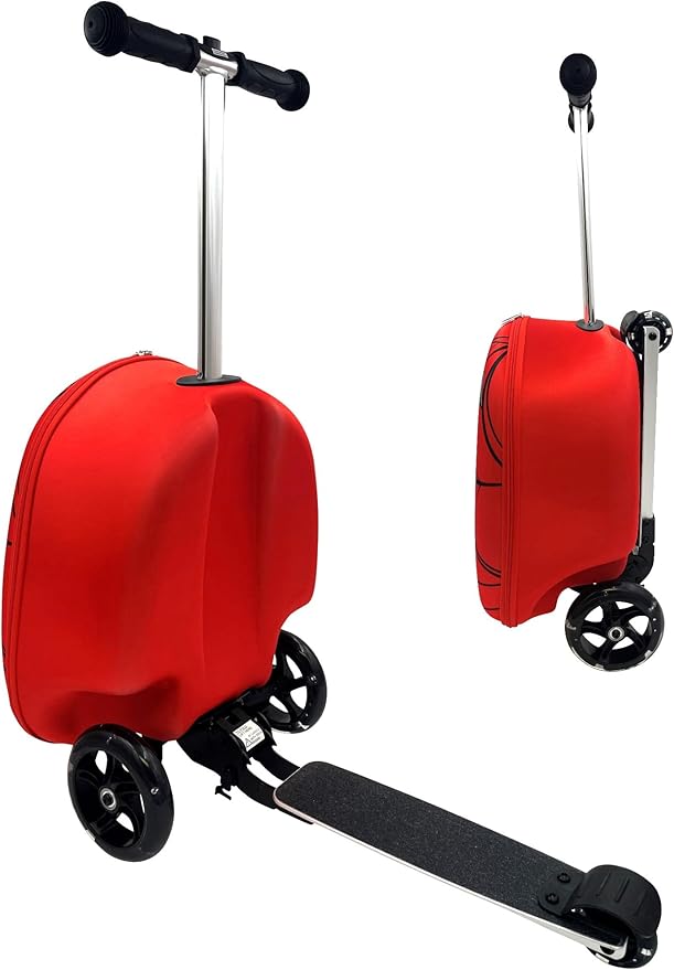 Fast Forward Spider-Man 18" Ride-On Suitcase Scooter - Lightweight Carry-On Scooter Luggage