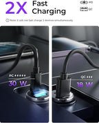 LISEN 54W Car Phone Charger USB C, Cigarette Lighter Adapter, Car Accessories for iPhone, USB C Car Charger Adapter USBC Type C 12v, Fit for iPhone 16E 16 15 14 13 12 Samsung S25 Google iPad Android