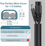 ZhiYo Wire Covers for 2 Cords, Cord Hider on Wall Mounted, 68in Cord Cover Kit, Cable Cover Paintable, Cable Concealer for Extension Cord/Ethernet Cable/Speaker Wire Hider, Black W0.7in H0.4in