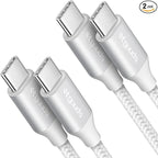 etguuds White USB C to USB C Cable 3ft, 2-Pack 60W USBC to USBC Cord, Type C to C Charger Cable Fast Charging for iPhone 17 16 15 Pro Max Plus Air, Samsung Galaxy S25 S24 S23, for MacBook/iPad, Pixel