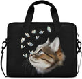 Cute Kitty Cat with Butterfly Laptop Bag Case 13 14 15.6 inch Laptop Messenger Bag Crossbody Briefcase for Men Women with Shoulder Strap Handle