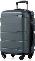 Coolife Carry On Luggage 22x14x9 Airline Approved Hardside PC+ABS Suitcase with TSA Lock, Lightweight Rolling Travel Luggage with Spinner Wheels(Teal, 20in)