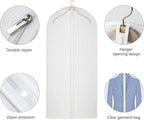Clear Garment Bags for Closet Storage Suit Bag Set of 8 Hanging Clothes Cover Dress Bag Dust-Proof with Zipper for Suit, Coat, Long Dresses Clothes Storage 24” x50”