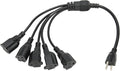 Extension Cord Splitter, 3 Prong 1 to 5 Outlet Splitter, 16AWG 18AWG 5 Way Outdoor Outlet Extender for Computer LED Stage Light