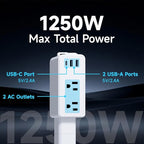 Electrical Outlet Extender Stick - Modular Expandable Power Extender with 2 AC Outlets & 3 USB Ports, for Behind Furniture