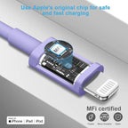 10FT iPhone 14 13 12 Charger Fast Charging 20W PD USB C Wall Charger with 10FT Fast Charging Cable Compatible iPhone 14/13/12/11/Pro/Pro Max/Mini/Xs Max/XR/X, iPad - Purple