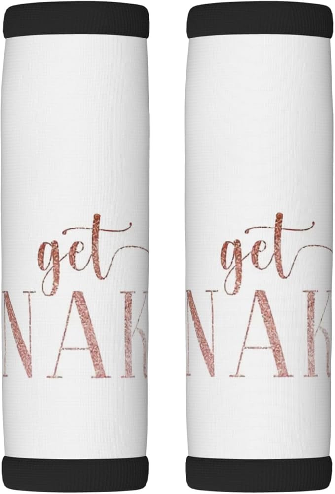 2 Pack Get Naked - Rose Gold Luggage Handle Wraps Suitcase Tags Identifiers for Travel Accessories