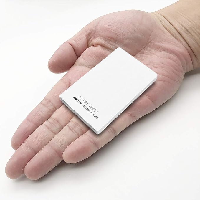 Dual USB Output Super Slim Power Bank Ultra Thin, 3000mAh Portable Charger Mini External Phone Battery Pack Small Dual Outlet, Emergency Phone Power Backup (White)