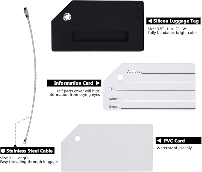 Silicone Luggage Tag with Name ID Card Perfect to Quickly Spot Luggage Suitcase